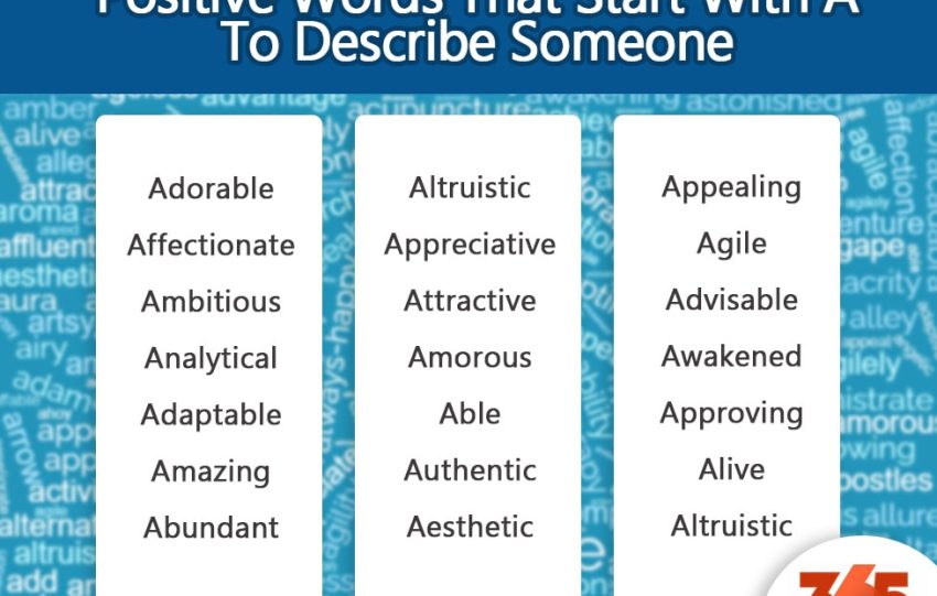 positive words that start with a to describe a person