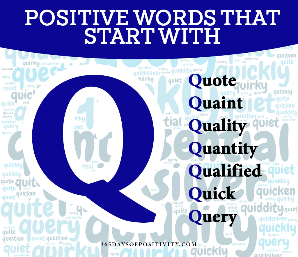 positive words that start with q