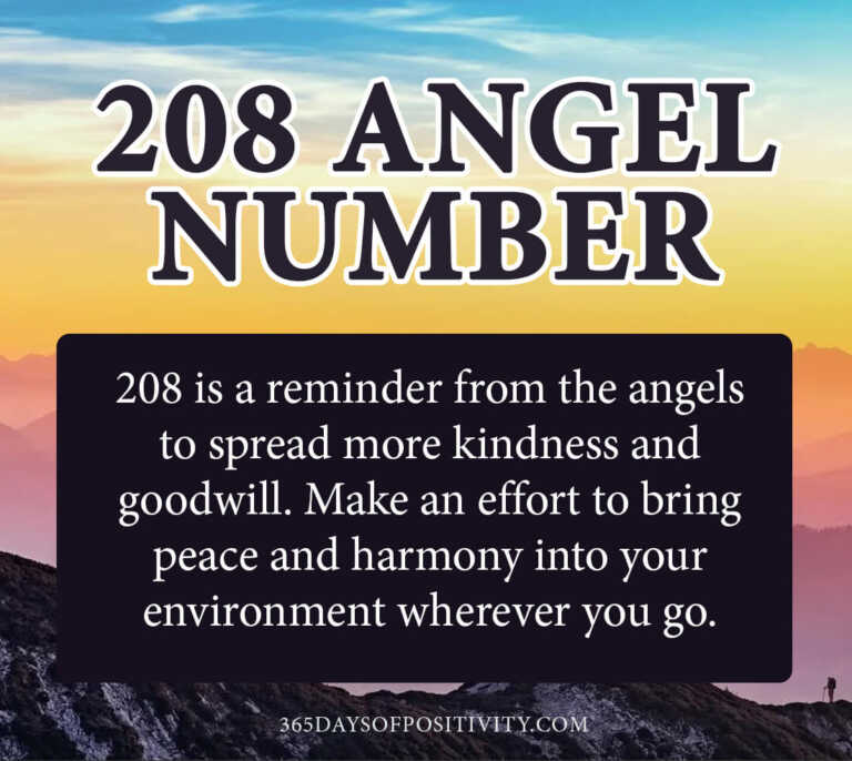 208 número de ángel