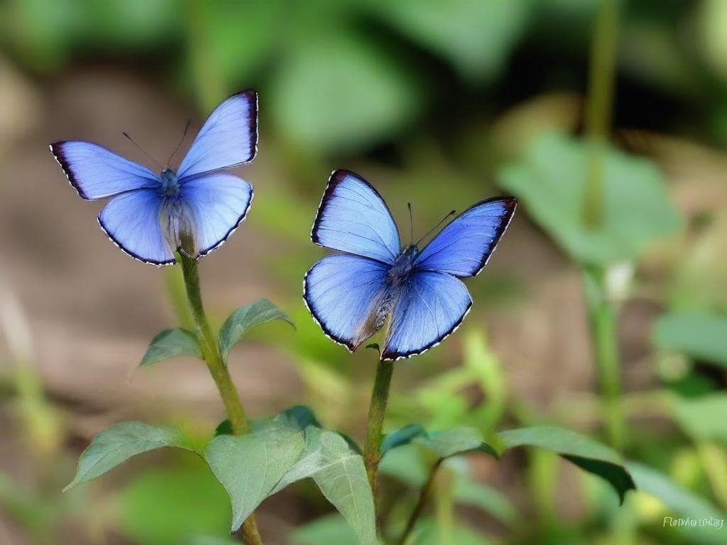 two blue butterflies
