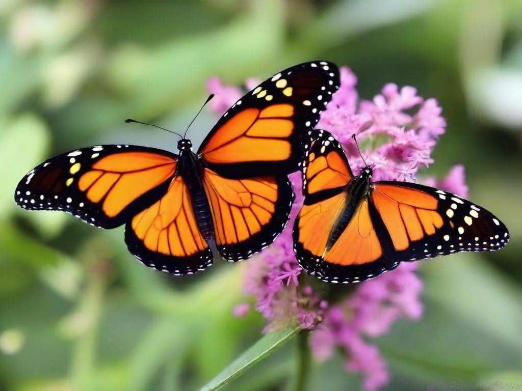 two monarch butterflies